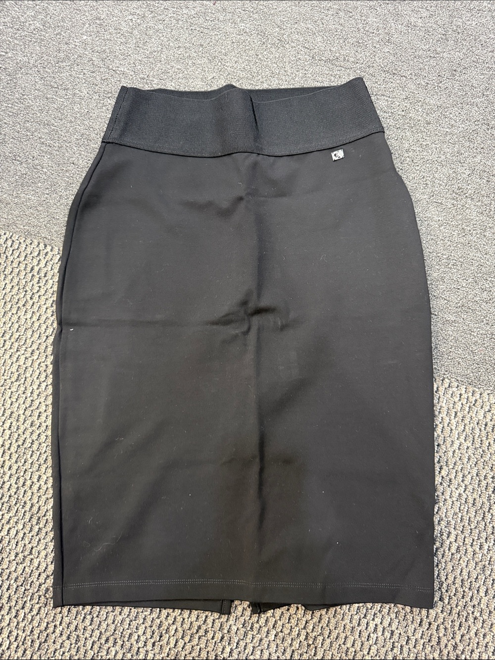 Calvin Klein Black Knit Pencil Skirt with Wide Waistband